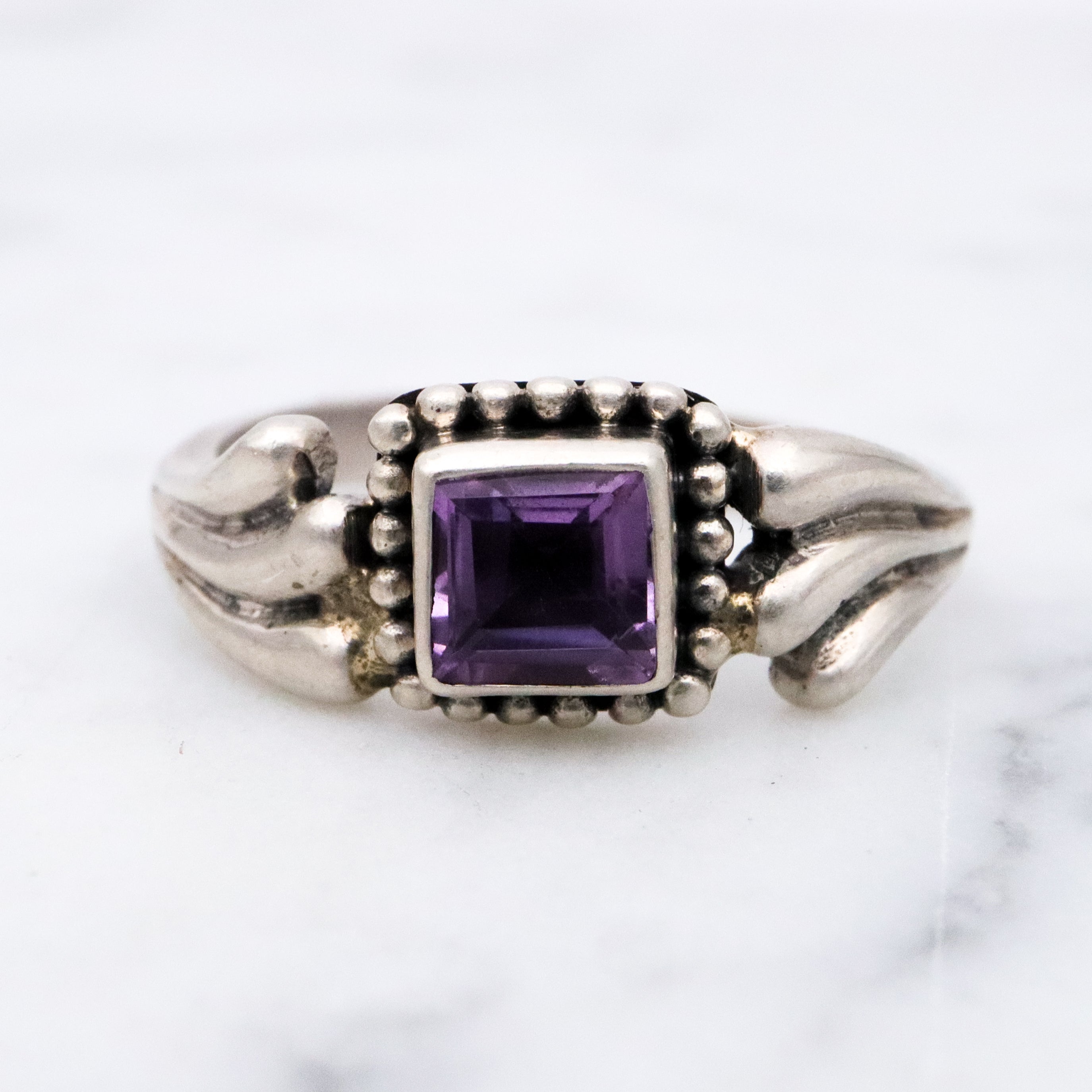 Vintage sterling amethyst ring, size 7